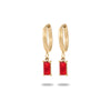 Wholesale Women's Titanium Steel Rectangular Colorful Zircon Earrings With Electroplating Simple Elegant And Trendy Design