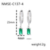 Wholesale Women's Titanium Steel Rectangular Colorful Zircon Earrings With Electroplating Simple Elegant And Trendy Design