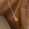 Wholesale Women's Titanium Steel Red Shell Gourd Pendant Necklace 18K Plated Polished Electroplated Snake Chain Light Luxury Style