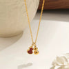 Wholesale Women's Titanium Steel Red Shell Gourd Pendant Necklace 18K Plated Polished Electroplated Snake Chain Light Luxury Style