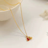 Wholesale Women's Titanium Steel Red Shell Gourd Pendant Necklace 18K Plated Polished Electroplated Snake Chain Light Luxury Style