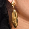Wholesale Women's Titanium Steel Retro Palace Style Geometric Tassel Earrings With Electroplating Treatment