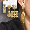 Wholesale Women's Titanium Steel Retro Palace Style Geometric Tassel Earrings With Electroplating Treatment