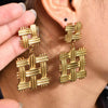 Wholesale Women's Titanium Steel Retro Palace Style Geometric Tassel Earrings With Electroplating Treatment