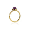 Wholesale Women's Titanium Steel Ring With Colorful Natural Stone Agate Inlay And 18K Gold Plating Sweet Geometric Style