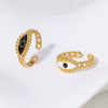 Wholesale Women's Titanium Steel Ring With Devil's Eye Design 18K Gold Plated Electroplated For Personality