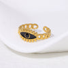Wholesale Women's Titanium Steel Ring With Devil's Eye Design 18K Gold Plated Electroplated For Personality