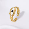 Wholesale Women's Titanium Steel Ring With Devil's Eye Design 18K Gold Plated Electroplated For Personality