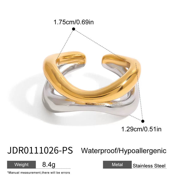 Wholesale Women's Titanium Steel Ring With Geometric Design And Electroplating Treatment