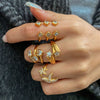 Wholesale Women's Titanium Steel Ring With Geometric Design And Electroplating Treatment