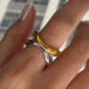 Wholesale Women's Titanium Steel Ring With Geometric Design And Electroplating Treatment