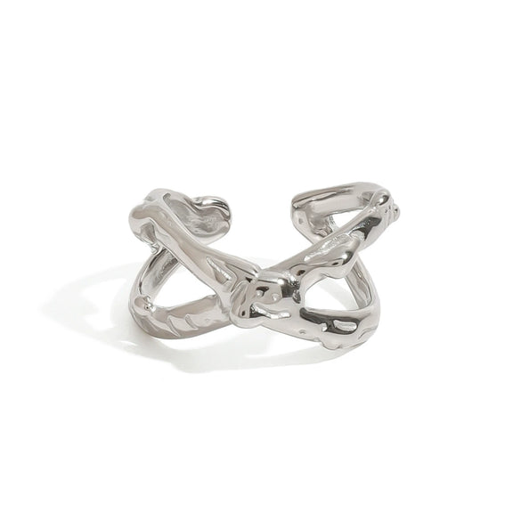 Wholesale Women's Titanium Steel Ring With Geometric Design Electroplated Stainless Steel Jewelry