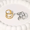 Wholesale Women's Titanium Steel Ring With Irregular Hollow Geometric Design And Electroplating Treatment
