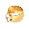 Wholesale Women's Titanium Steel Ring With Love Heart Shape Vacuum Plated Manual Fine Grinding Geometric Design