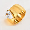 Wholesale Women's Titanium Steel Ring With Love Heart Shape Vacuum Plated Manual Fine Grinding Geometric Design