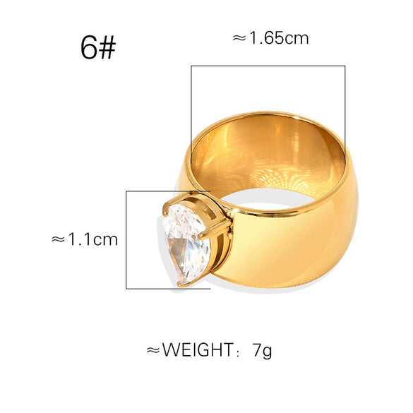 Wholesale Women's Titanium Steel Ring With Love Heart Shape Vacuum Plated Manual Fine Grinding Geometric Design