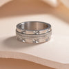 Wholesale Women's Titanium Steel Rotatable Stress Relief Ring With Geometric Style And Seiko Craftsmanship