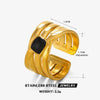 Wholesale Women's Titanium Steel Round Drop Oil Opening Ring With Geometric Style And 18K Gold Plated Stainless Steel