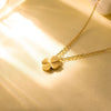 Wholesale Women's Titanium Steel Simple Flower Clover Pendant Necklace With Electroplating And Ochain