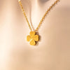 Wholesale Women's Titanium Steel Simple Flower Clover Pendant Necklace With Electroplating And Ochain