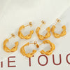 Wholesale Women's 316L Stainless Steel Simple Geometric Twist Cross Irregular Cshaped Electroplated Earrings
