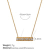 Wholesale Women's 316L Stainless Steel Singlerow Diamond Pendant Necklace With Geometric Styling And Electroplating Treatment