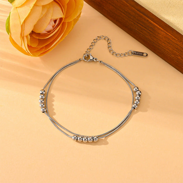 Wholesale Women's Titanium Steel Snake Bone Chain Necklace With Geometric Style