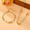 Wholesale Women's Titanium Steel Snake Bone Chain Necklace With Geometric Style