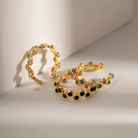 Wholesale Women's Titanium Steel Snakeshaped Geometric Open Ring With Electroplating