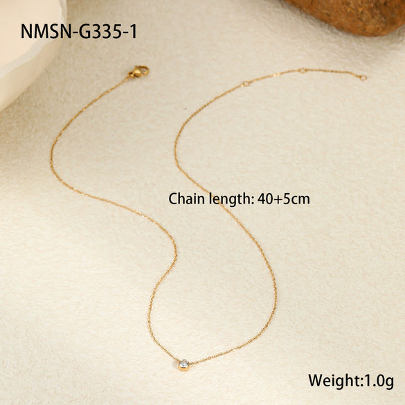 Wholesale Women's Titanium Steel Stainless Steel 18K Geometric Clavicle Chain Necklace Electroplated Minimalist Style Jewelry