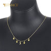 Wholesale Women's Titanium Steel Star And Moon Pendant Necklace With Electroplated O Chain Simple Style