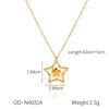 Wholesale Women's Titanium Steel Star Pendant Necklace With Vacuum Plating And O Word Chain Simple Fashion And Non Fading