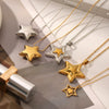 Wholesale Women's Titanium Steel Star Pendant Necklace With Vacuum Plating And O Word Chain Simple Fashion And Non Fading