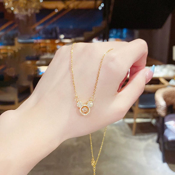 Wholesale Women's Titanium Steel Star Shape Gold Inlaid Clavicle Chain