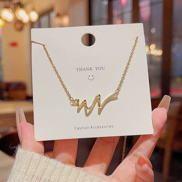 Wholesale Women's Titanium Steel Star Shape Gold Inlaid Clavicle Chain