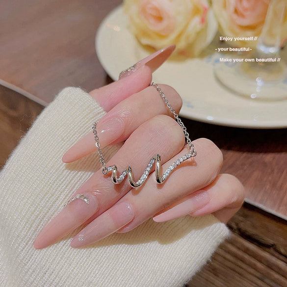 Wholesale Women's Titanium Steel Star Shape Gold Inlaid Clavicle Chain