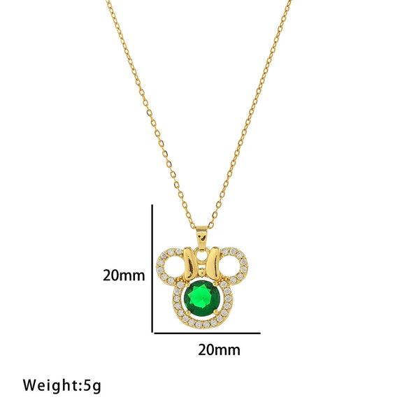 Wholesale Women's Titanium Steel Three Piece Set With Butterfly And Mickey Design Full Diamond Geometric Pattern O Chain Light Luxury Elegant Gorgeous Vacuum Furnace Electroplated