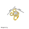 Wholesale Women's Titanium Steel Three Piece Set With Butterfly And Mickey Design Full Diamond Geometric Pattern O Chain Light Luxury Elegant Gorgeous Vacuum Furnace Electroplated