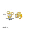 Wholesale Women's Titanium Steel Three Piece Set With Butterfly And Mickey Design Full Diamond Geometric Pattern O Chain Light Luxury Elegant Gorgeous Vacuum Furnace Electroplated