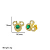 Wholesale Women's Titanium Steel Three Piece Set With Butterfly And Mickey Design Full Diamond Geometric Pattern O Chain Light Luxury Elegant Gorgeous Vacuum Furnace Electroplated