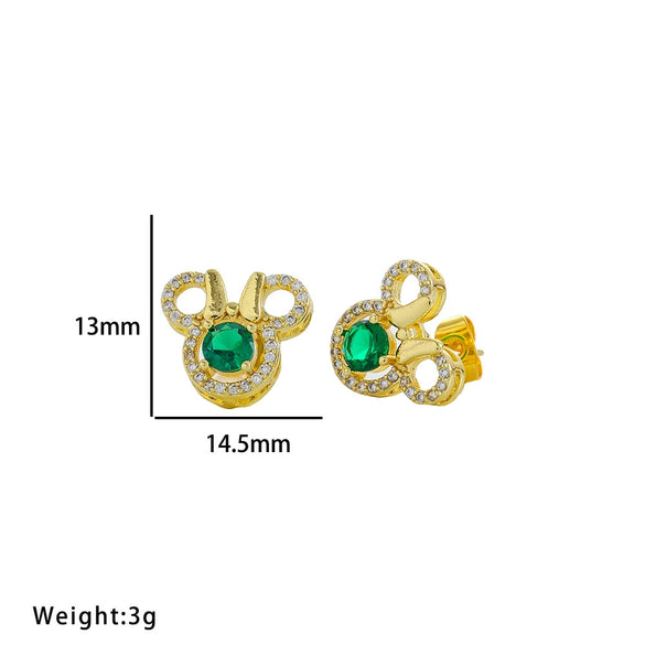 Wholesale Women's Titanium Steel Three Piece Set With Butterfly And Mickey Design Full Diamond Geometric Pattern O Chain Light Luxury Elegant Gorgeous Vacuum Furnace Electroplated