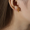 Wholesale Women's 316L Stainless Steel U Shaped Ball Earrings With Electroplating And Geometric Style