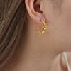 Wholesale Women's 316L Stainless Steel U Shaped Ball Earrings With Electroplating And Geometric Style