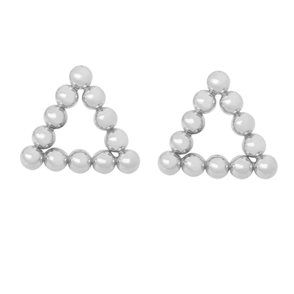 Wholesale Women's 316L Stainless Steel U Shaped Ball Earrings With Electroplating And Geometric Style