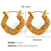 Wholesale Women's 316L Stainless Steel Ushape Geometric Twist Earrings 18K Goldplated Electroplated