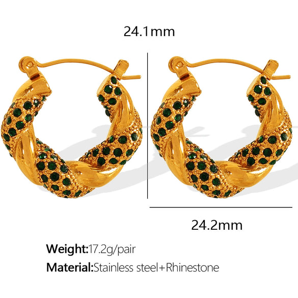Wholesale Women's 316L Stainless Steel Ushape Geometric Twist Earrings 18K Goldplated Electroplated