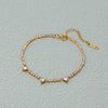 Wholesale Women's Titanium Steel Zircon Bracelet Geometric Heart Design 18K Gold Electroplated Stainless Steel Jewelry