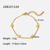 Wholesale Women's Titanium Steel Zircon Bracelet Geometric Heart Design 18K Gold Electroplated Stainless Steel Jewelry