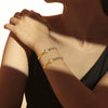 Wholesale Women's 316L Stainless Steel Zircon Bracelet With Geometric Fivepointed Star And Rectangular Design 18K Gold Plated