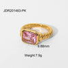 Wholesale Women's Titanium Steel Zircon Ring Geometric Style Electroplated